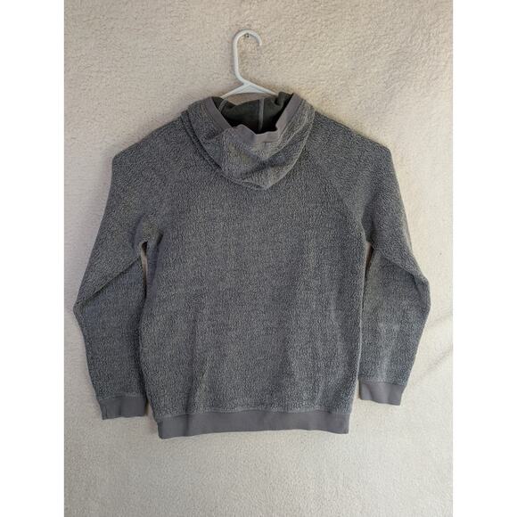 LL Bean Hoodie Sweatshirt Mens Small Gray Tumbled Sherpa Pile Pullover - Picture 2 of 16
